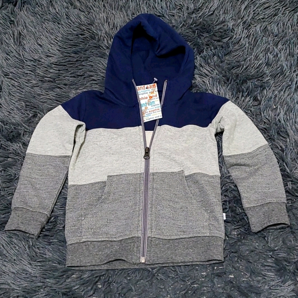 SOPHIE & SAM COLOR BLOCK FULL ZIP SWEATSHIRT